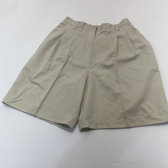 Karen Scott Womens High Waist Bermuda Shorts‎ Size 8 Pleated Front Taupe Casual - Picture 1 of 14